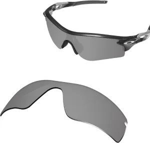 100% Precise-Fit Replacement Sunglass Lenses for Oakley RadarLock Path OO9181 / RadarLock Path Asian Fit OO9206 - Polarized Metallic Silver Mirror