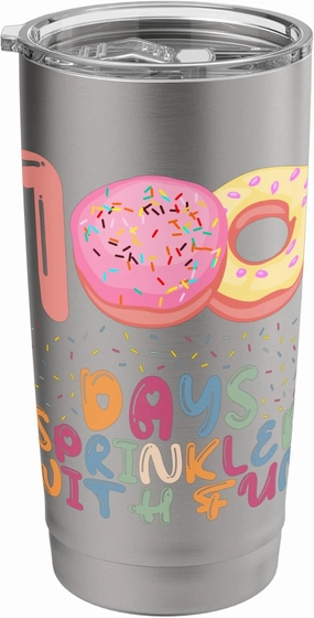 100 Days Sprinkled With Fun Colorful Counting sweetmeat swee Stainless Steel Insulated Tumbler