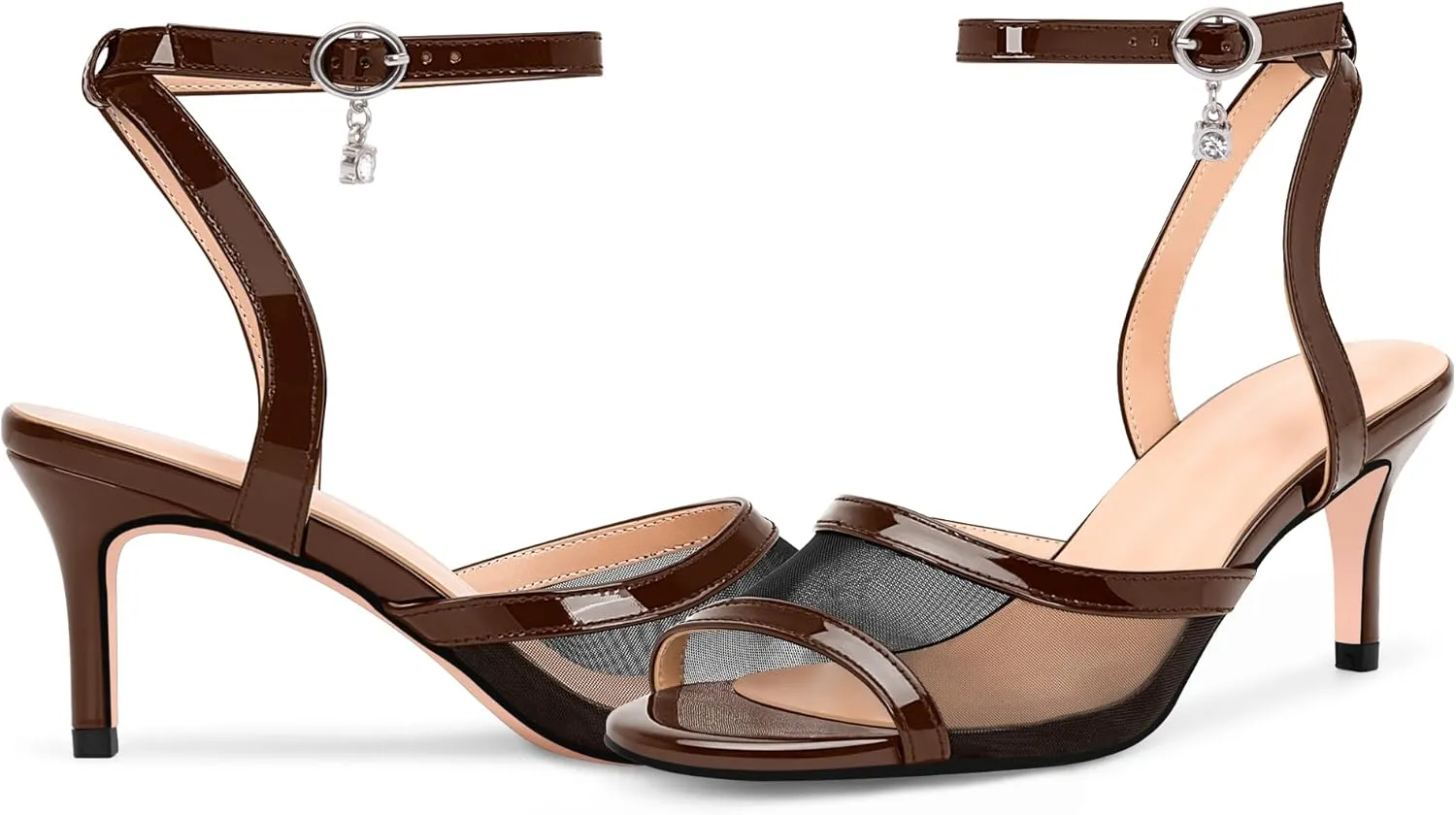 100FIXEO Women's High Heel Sandals - Fashionable Silver Open-Toe Summer Shoes for Weddings, Parties, Office & Evening Events