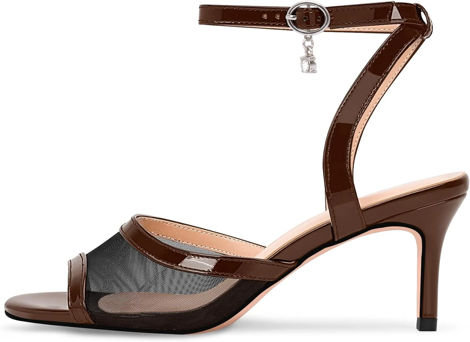 100FIXEO Women's High Heel Sandals - Fashionable Silver Open-Toe Summer Shoes for Weddings, Parties, Office & Evening Events