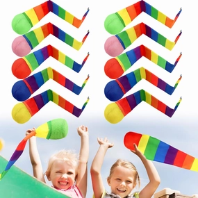 10 Pack Throw and Catch Ball with Rainbow Tail Catch Tail Foam Balls Soft Rainbow Playground Ball Sports Comet Balls for Outdoor Games Activities Sensory Training