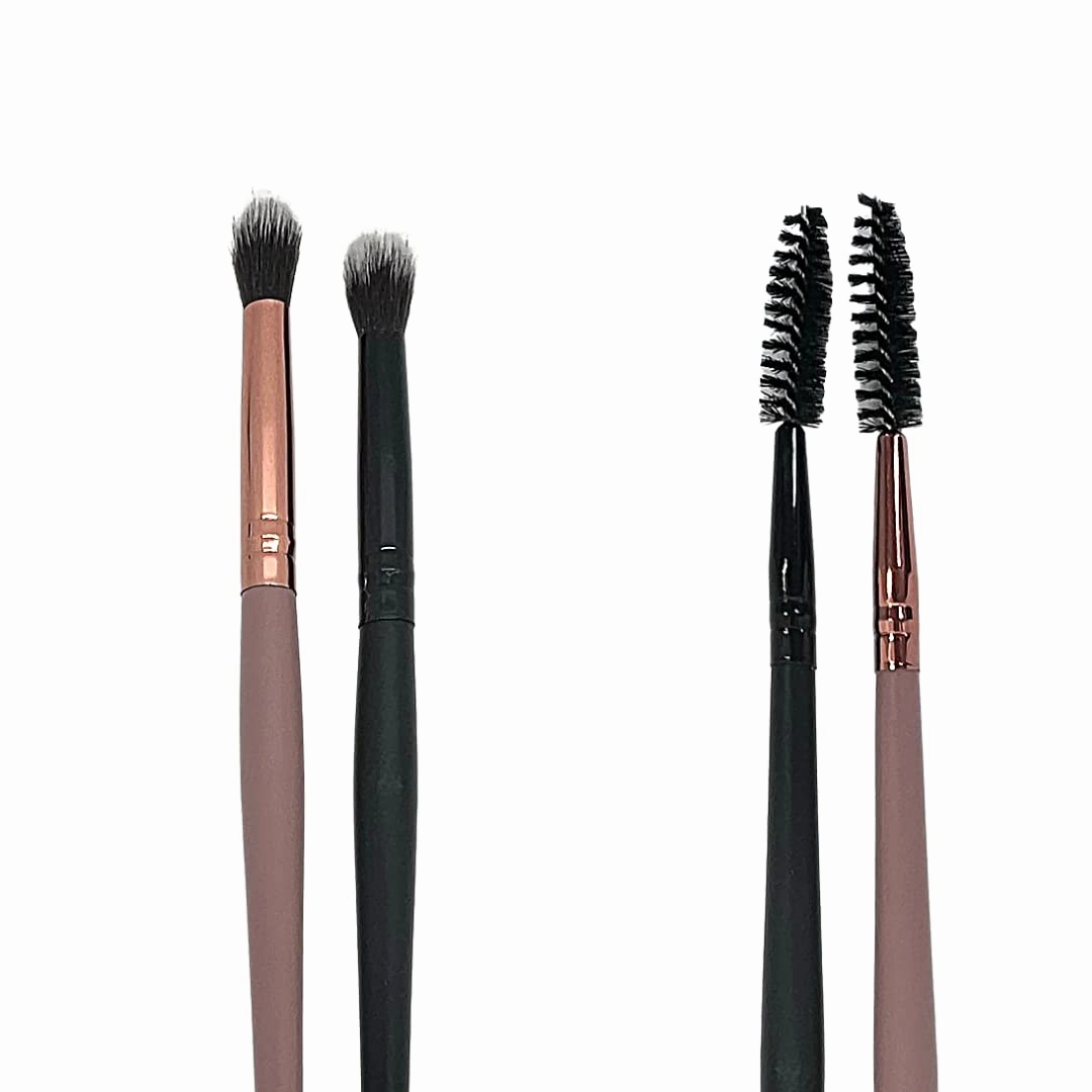 10 pcs LONG HANDLE DUAL END LASH WASH CLEANSER BRUSHES (LASH SPOOLIE   SOFT BRISTLE BRUSH IN ONE!) (NUDE)