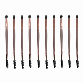 10 pcs LONG HANDLE DUAL END LASH WASH CLEANSER BRUSHES (LASH SPOOLIE   SOFT BRISTLE BRUSH IN ONE!) (NUDE)