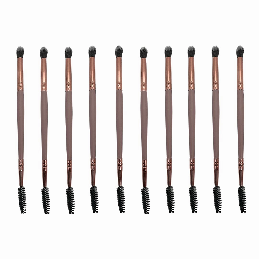 10 pcs LONG HANDLE DUAL END LASH WASH CLEANSER BRUSHES (LASH SPOOLIE   SOFT BRISTLE BRUSH IN ONE!) (NUDE)