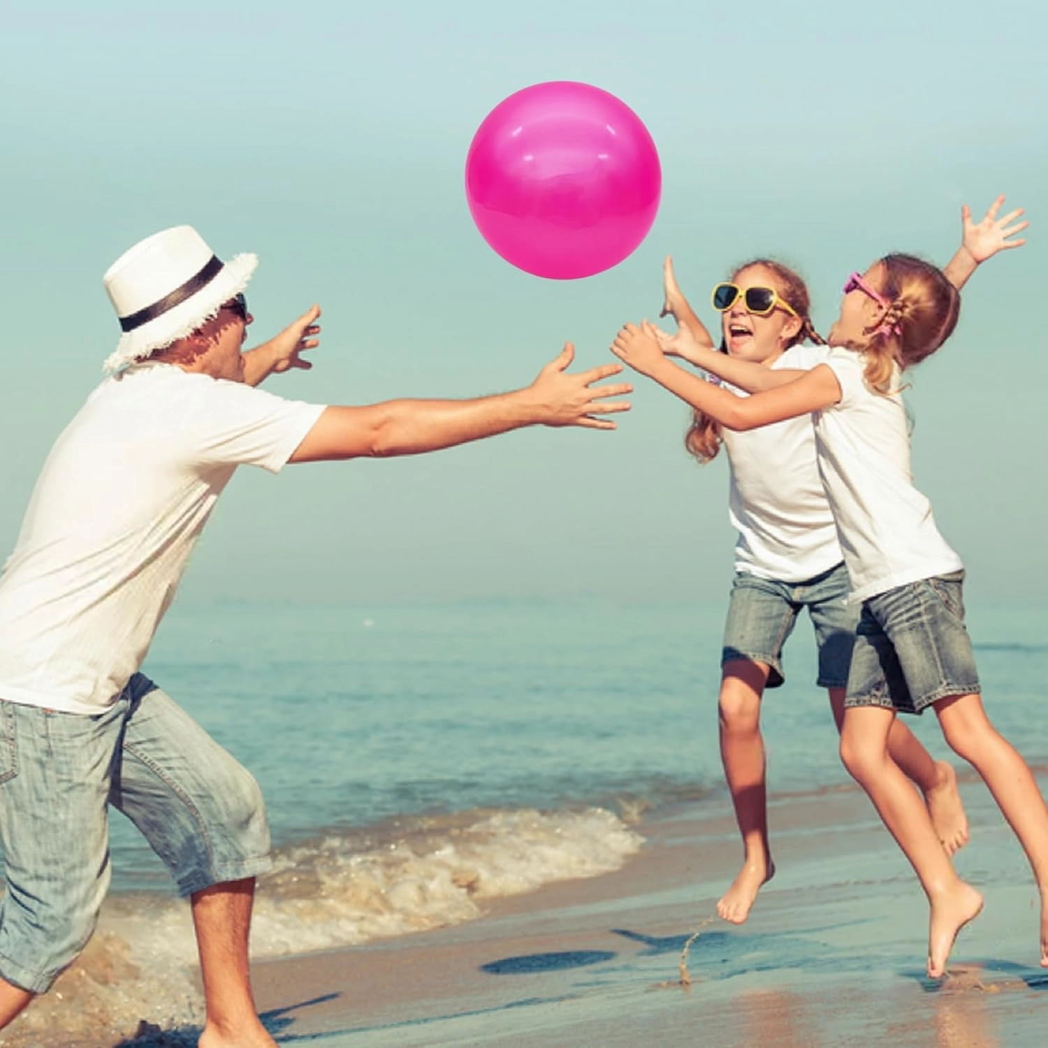 12 Pcs Inflatable Bouncy Balls with Hand Air Pump for Indoor Outdoor Play Balls