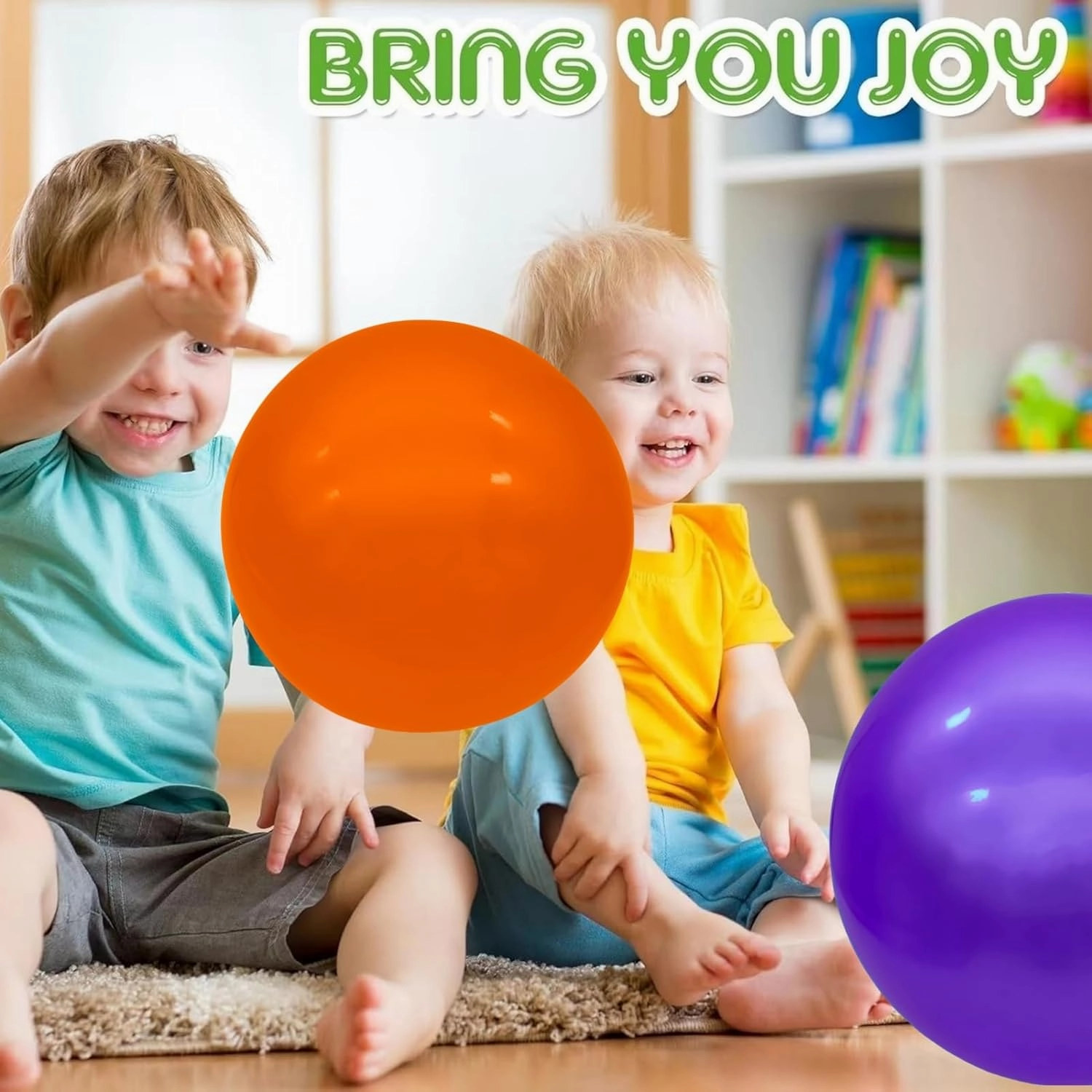 12 Pcs Inflatable Bouncy Balls with Hand Air Pump for Indoor Outdoor Play Balls