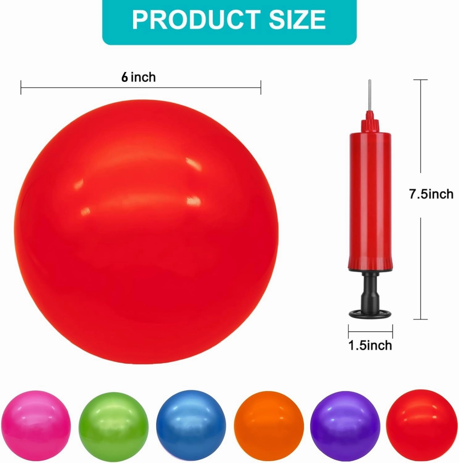 12 Pcs Inflatable Bouncy Balls with Hand Air Pump for Indoor Outdoor Play Balls