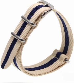 18 20 22mm Sports Fabric Nylon Nylon Watch Band Accessories Banding Belt Buckle Watch Black Belt (Band Color : Beige Blue Beige, Band Width : 22mm)