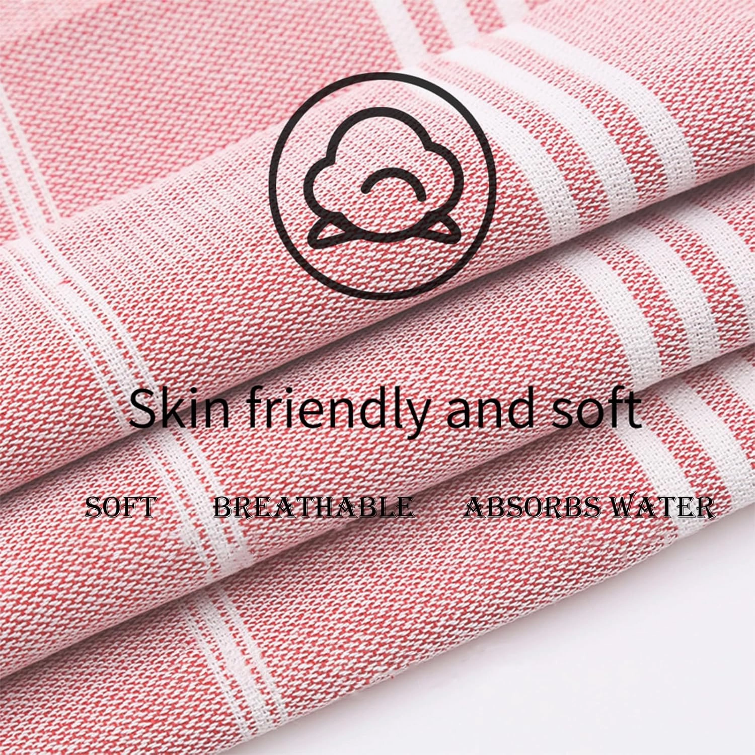 1pcs Turkish Cotton Surf Poncho Changing Towel Swim Robe with Pocket Plus Size Swim Cover Up Wearable Towel Hooded Beach Towel for Adult Man Women Beach Pool (Pink, M)