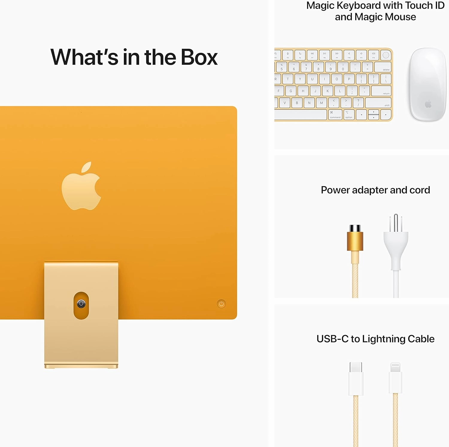 2021 Apple iMac with Apple M1 chip 8-core CPU (24 inch, 8GB RAM, 256GB) (QWERTY English) Yellow (Renewed Premium)