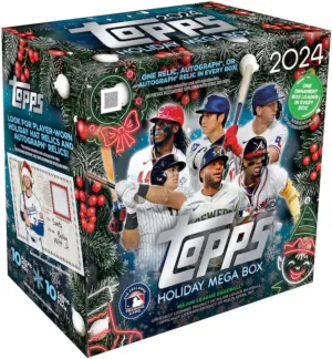 2024 Topps Holiday Baseball Sealed Mega Box (1 Relic Or Autograph Per Box) 1 Ornament Box Loader in Every Box