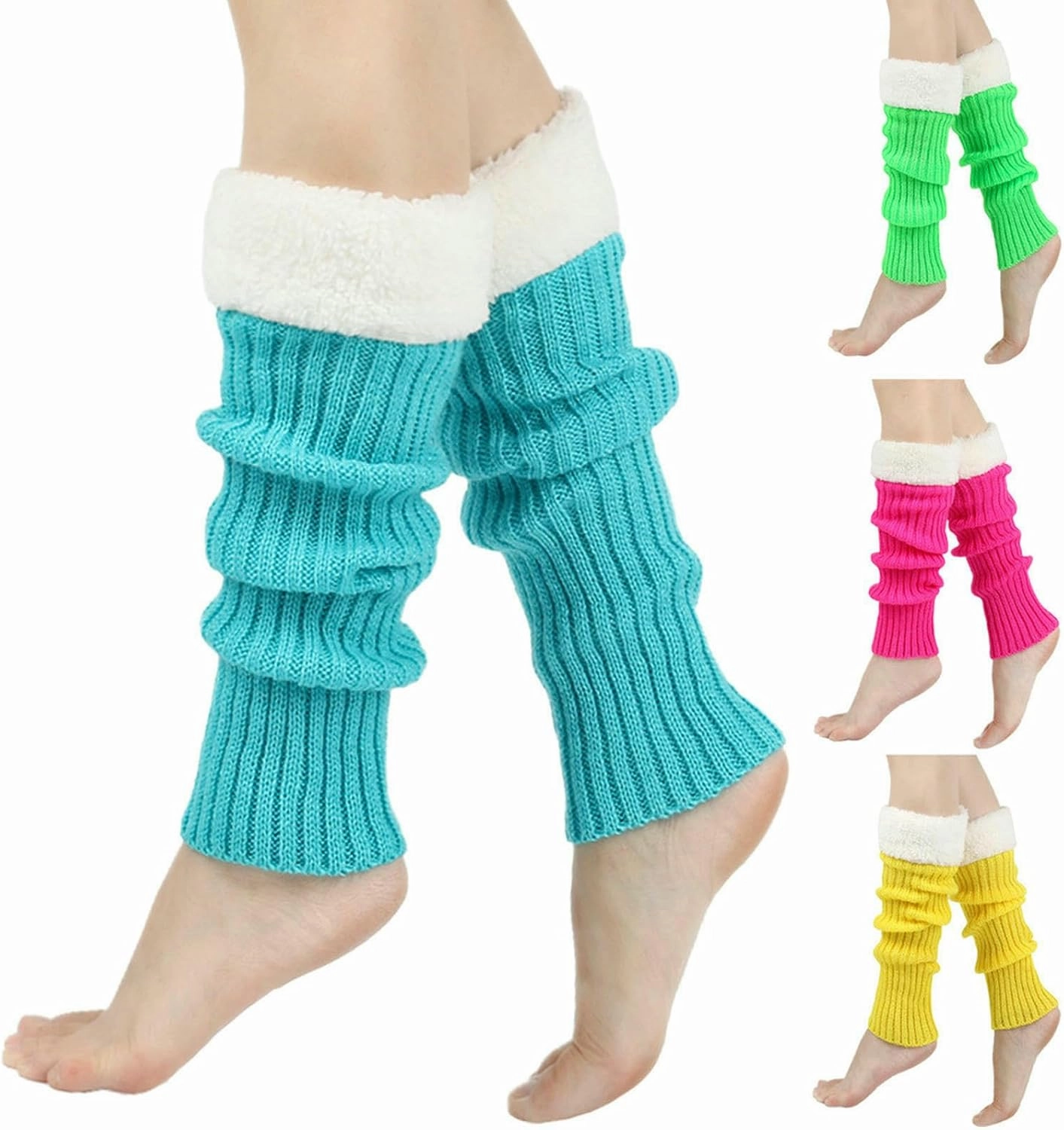 2 pairs - fleece warm woolen feet festival creative calf cover