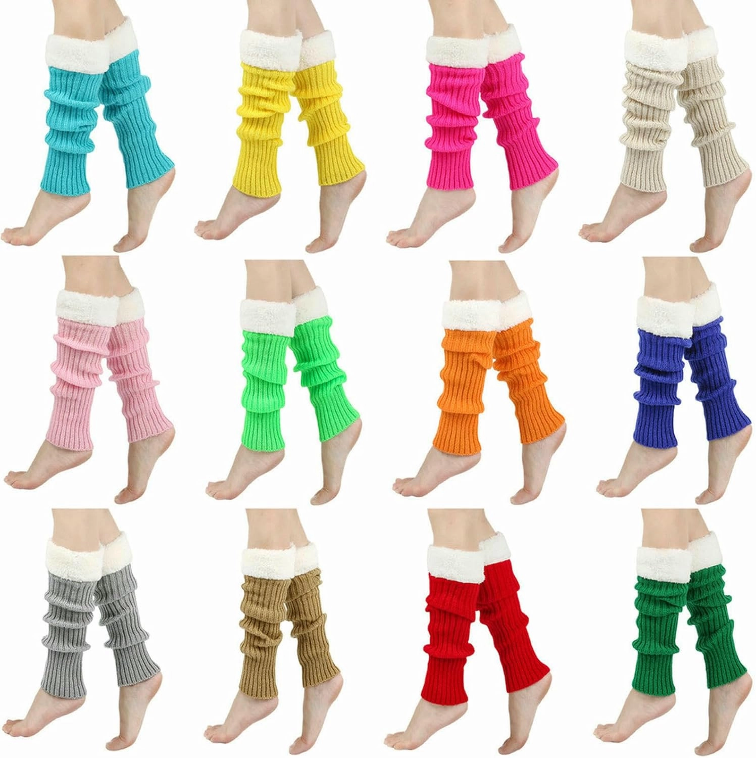 2 pairs - fleece warm woolen feet festival creative calf cover