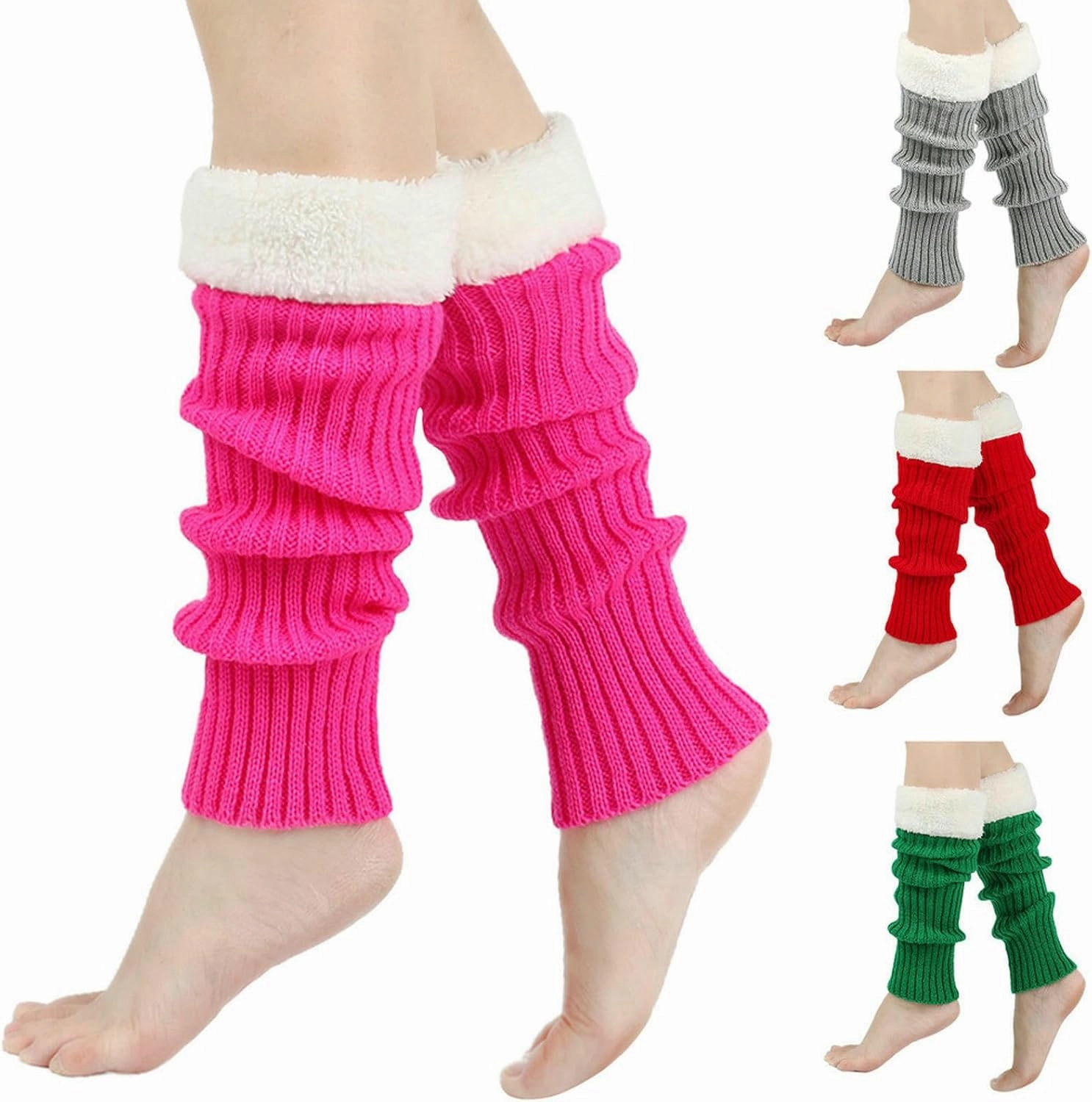 2 pairs - fleece warm woolen feet festival creative calf cover
