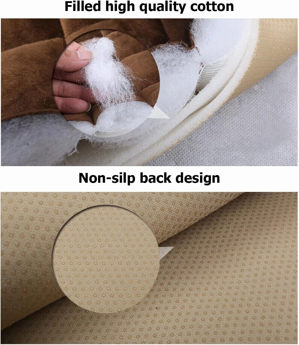 2PCS Car Seat Cushion, Automotive Breathable Comfort Memory Foam Thin Driver Seat Pad with Non-Slip Rubber Bottom & Storage Pouch, Universal for Vehicle Truck Van SUV Office Chair (Coffee)