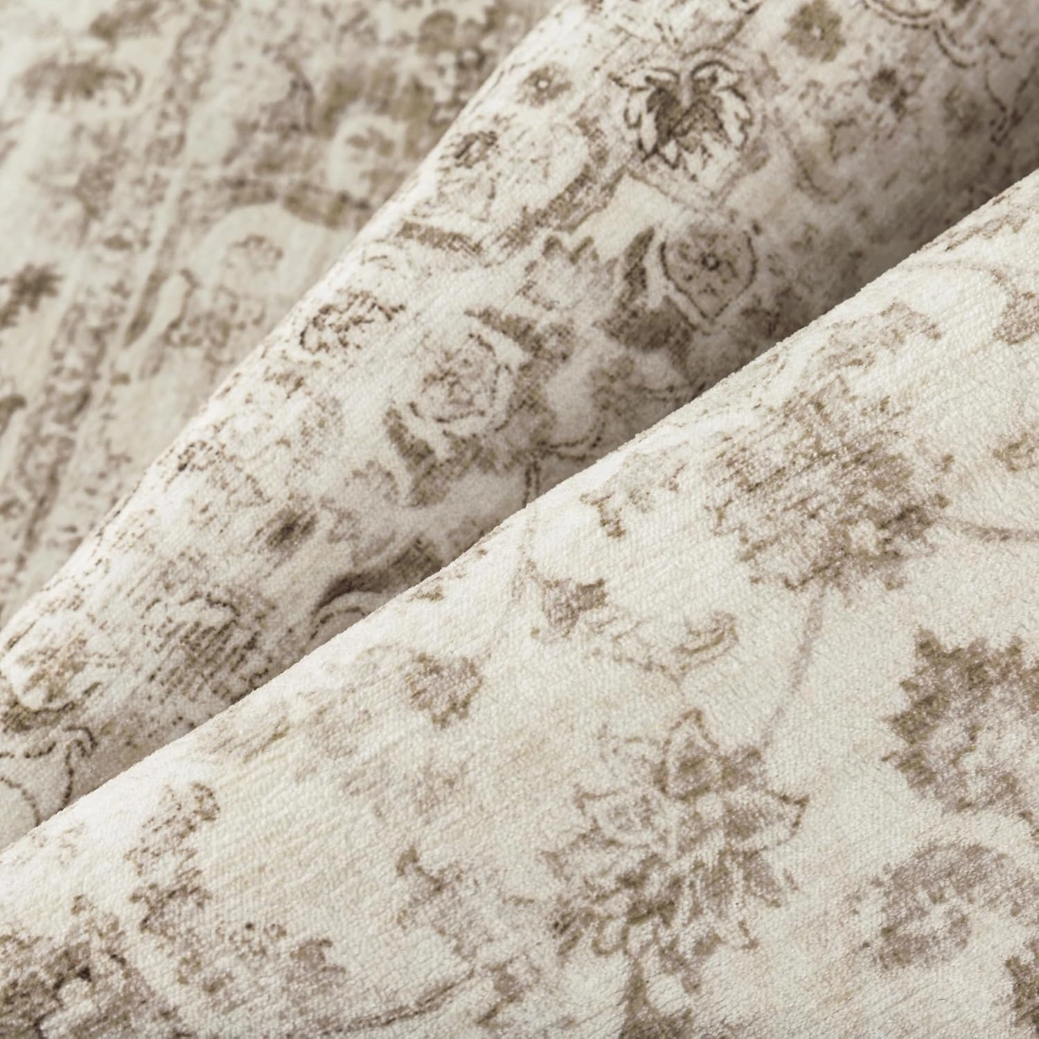 2x6 Washable Neutral Runner Rug Beige Hallway Kitchen Non-Slip Low Pile Floral Carpet Vintage Soft Thin Throw Rug for Bathroom Bedroom Entryway Laundry Dining Room