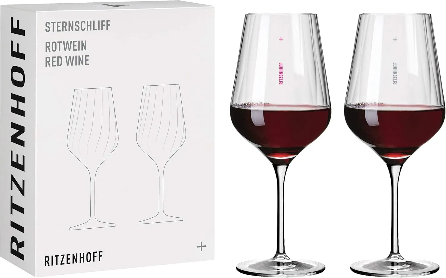 3661001 Star Cut #1 Red Wine Glass Set, Crystal, Transparent