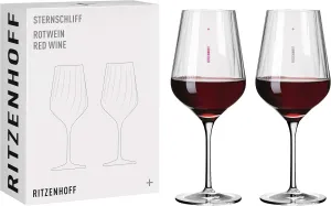 3661001 Star Cut #1 Red Wine Glass Set, Crystal, Transparent