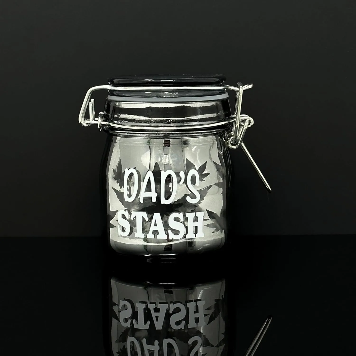 3.75" Tall Glass Jar with Clamping Lid (Dad's Stash)
