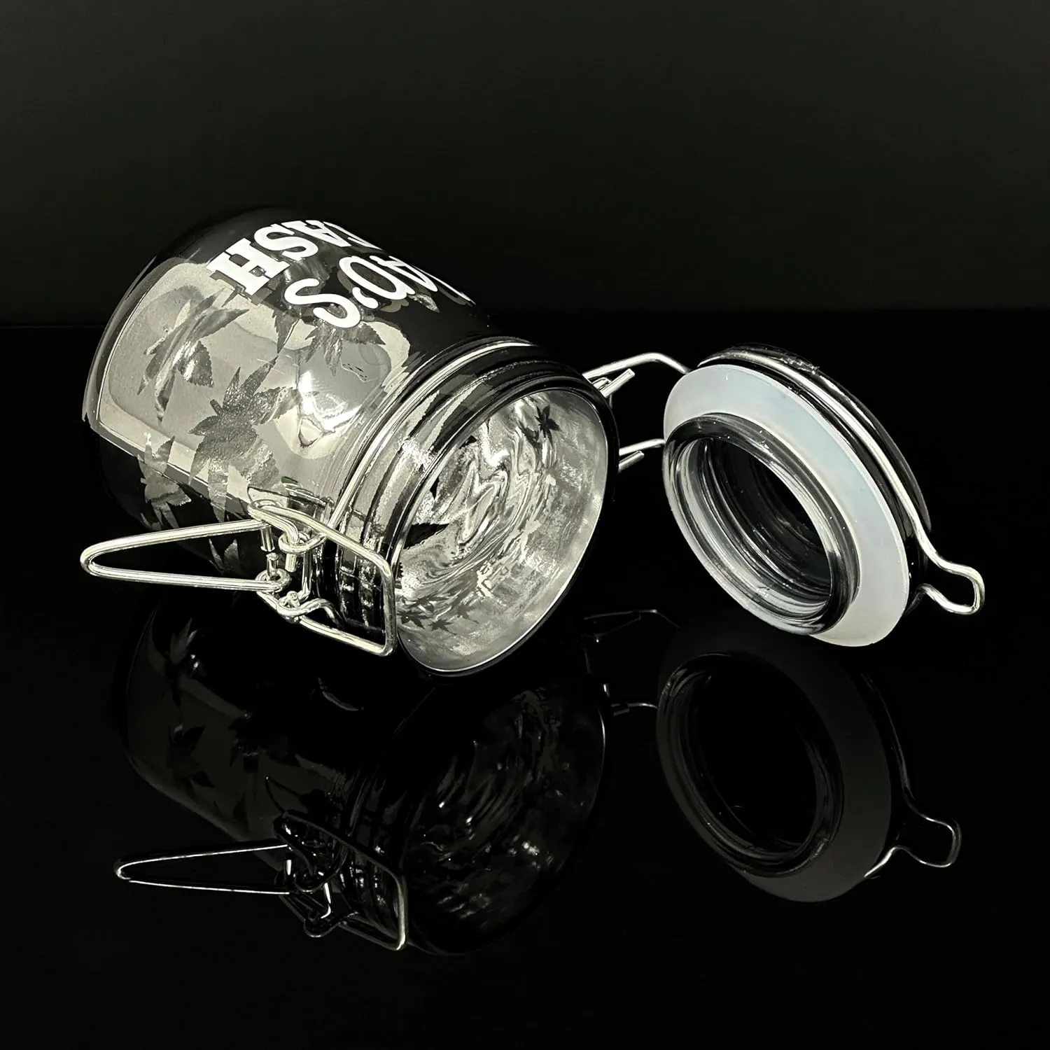 3.75" Tall Glass Jar with Clamping Lid (Dad's Stash)