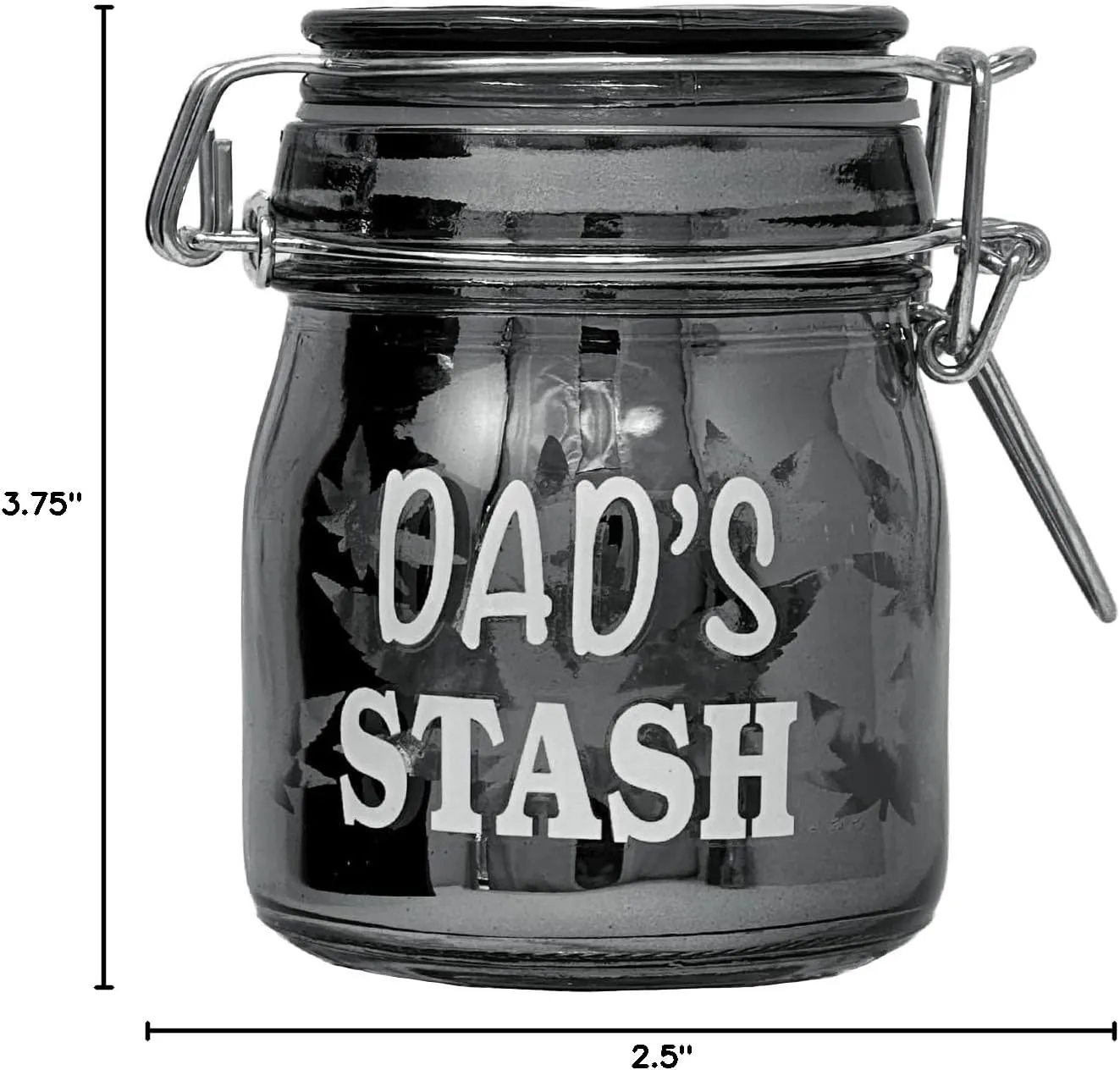 3.75" Tall Glass Jar with Clamping Lid (Dad's Stash)