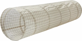 3 Sprouts Kids Play Tunnel - Pop Up Collapsible Tunnels with Recycled Fabric - Fun Crawling Tunnel for Toddler, Baby, Children to Crawl Through, Gross Motor Toy for Indoor Play - Gingham Beige
