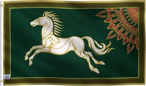 3x5 ft LOTR Rohan Horse Flag: 100% Polyester Banner, Brass Grommets & Strong Canvas Header, For Use Outdoor or Indoor (Double Sided)