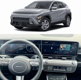 4PCS Car Screen Protector for Hyundai Kona 2024 2025 SE, SEL, N Line Accessories Navigation & Dashboard Nano Touchscreen Protector Film HD Clear Anti Fingerprint 12.3''