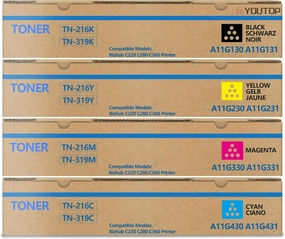 4PK TN-216 TN-319 TN216 TN319 Toner Cartridge Compatible for Konica Minolta Bizhub C220 C280 C360 Printer