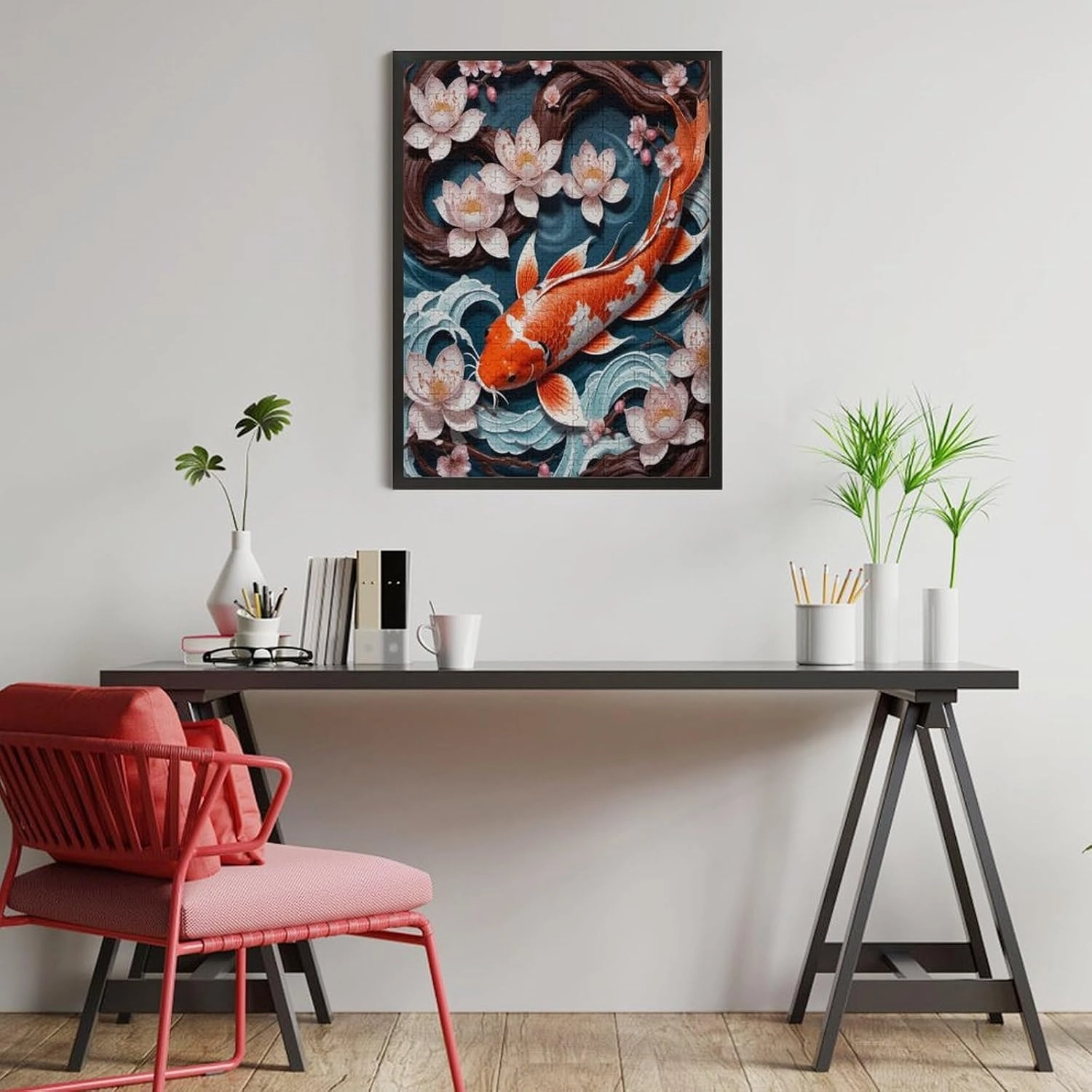 500 Piece Puzzles for Adults, Jigsaw Puzzles 500 Pieces for Adults, Puzzles for Adults 500 Pieces and Up Fish Fish and Cherry Blossoms 500 Piece Puzzle, Large Puzzles, Puzzle Games for Adults
