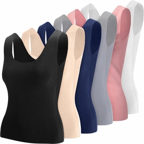 6 Pcs Thermal Tank Tops Women Underwear Tops Sleeveless Undershirt Cotton Camisole Warm Base Layer for Women