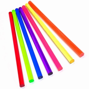 7 Colors Acrylic Round Rods, Diameter 12mm * Length 305mm - Orange, Natural Purple, Pink, Yellow, Sapphire Blue, Fluorescent Green, Red, Suitable for Handcrafts