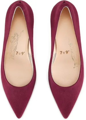 7or9 Nude Heels for Women Comfortable Women’s Pumps Breathable Lambskin White Heels Closed Toe Dressy Prom Heels 2"