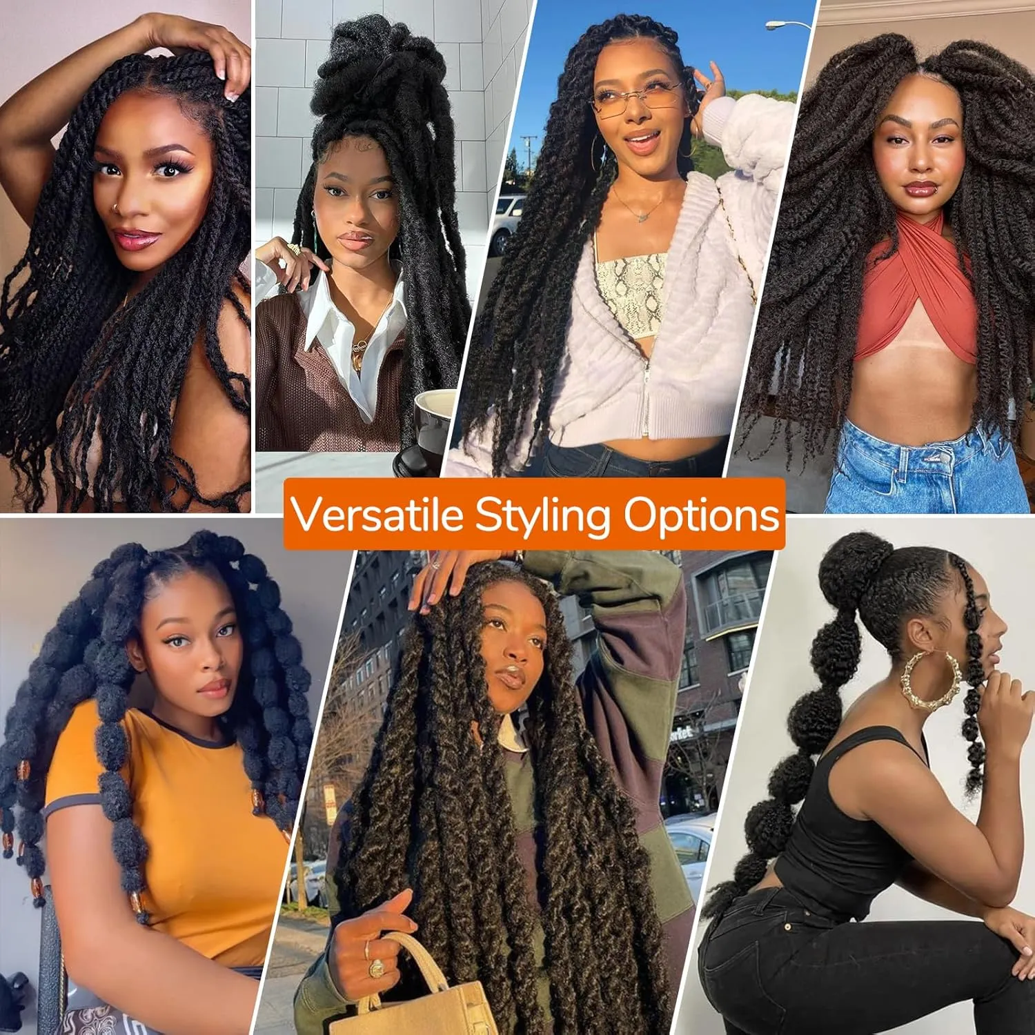 8 Packs Marley Twist Braiding Hair 24 Inches MarleyTwist Hair Red Cuban Twist Hair Marley Afro Kinky Curly Twist Faux Locs Crochet Hair Synthetic Marley Hair Extensions
