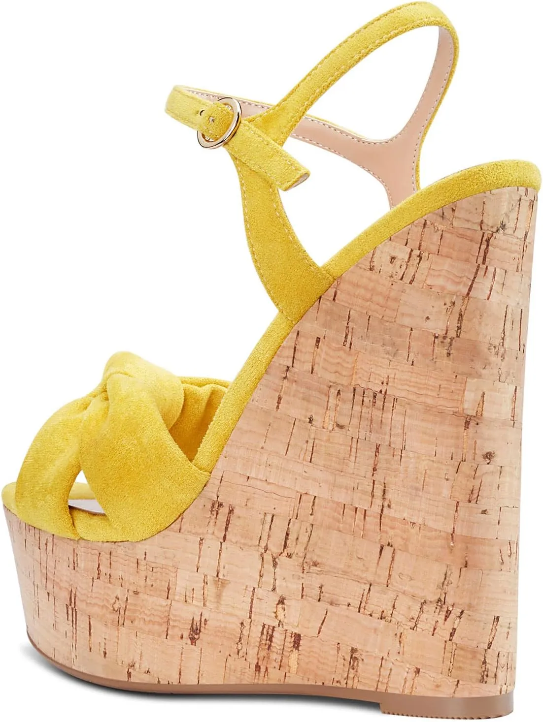 Aachcol Women Cork Wedge Sandals Platform High Heel Peep Open Toe Ankle Strap Slingback Clear Dress Shoes Classic Cute