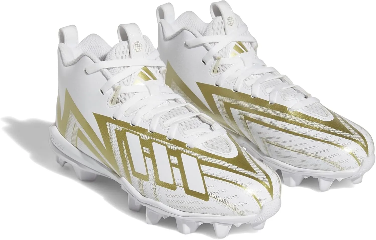 adidas Freak Spark 23 Football Shoe, White/White/Gold Metallic, 5.5 US Unisex Big Kid