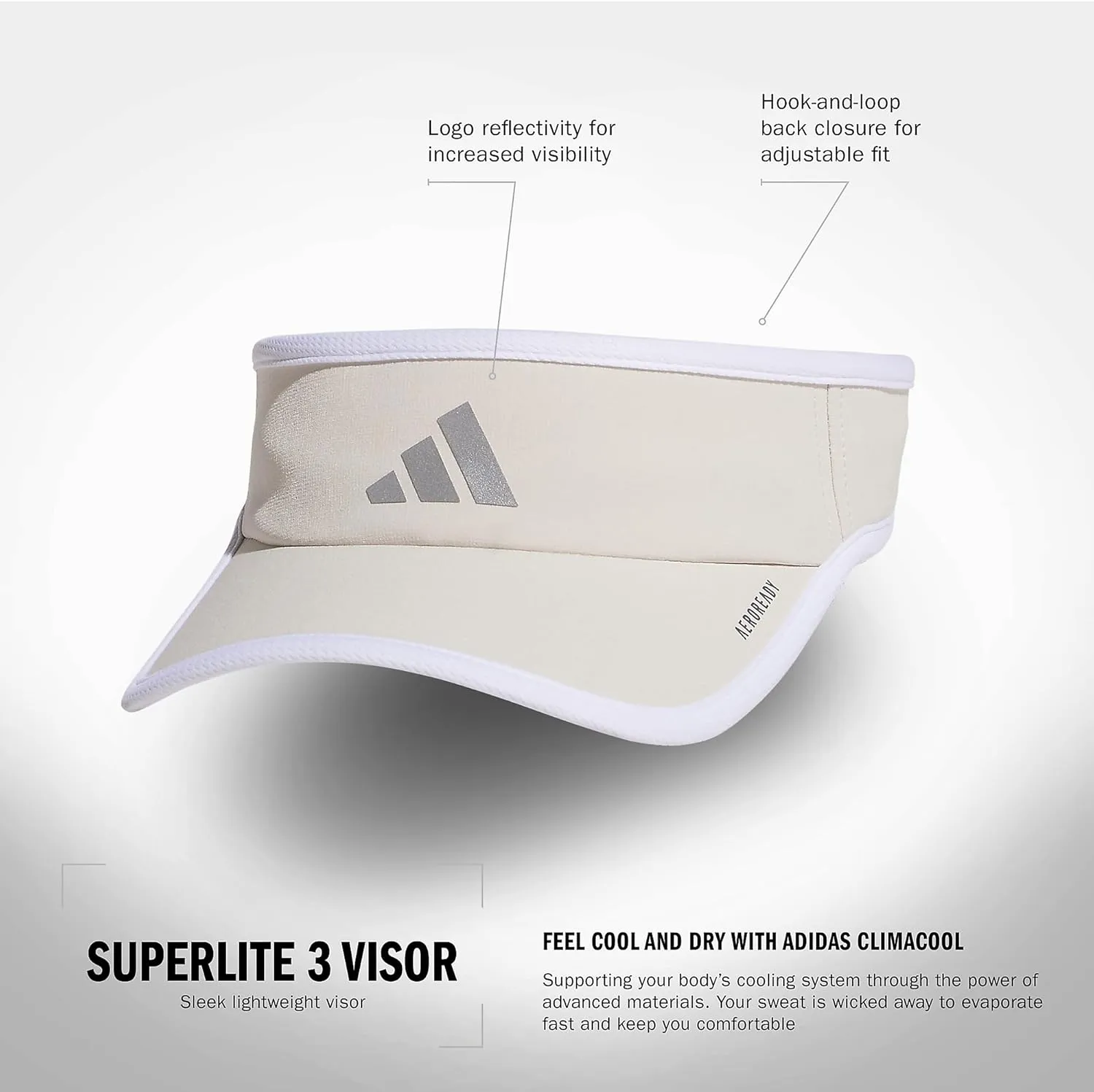 adidas Women's Superlite Visor, Sun Visor Hat for Women, Sport Performance, Outdoor Activities
