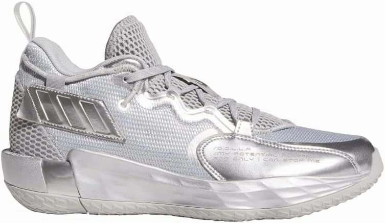 adidas Dame 7 Extended Play Basketball Shoes Grey/Silver Metallic/White Men's 10, Women's 11 Medium