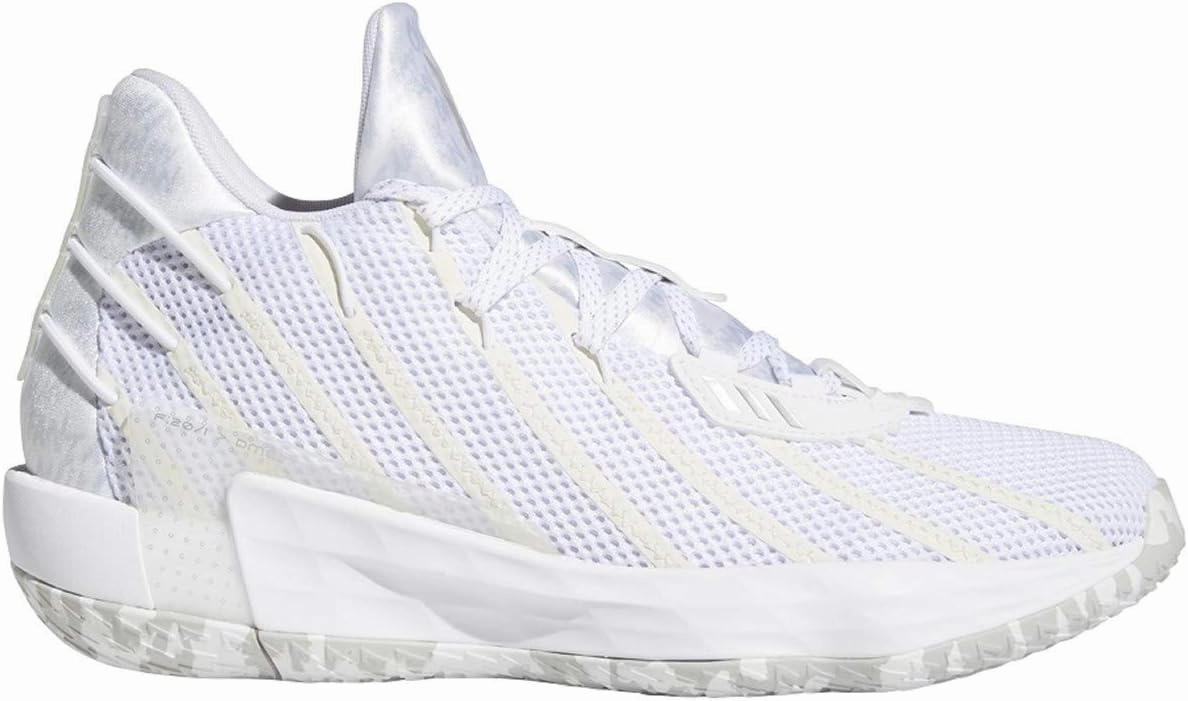 adidas Dame 7 Shoe - Unisex Basketball White/Silver Metallic/Core Black