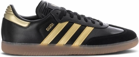adidas Lionel Messi X Samba Men's Sneakers, Black/Gold Metallic/Gum, Size 7.5