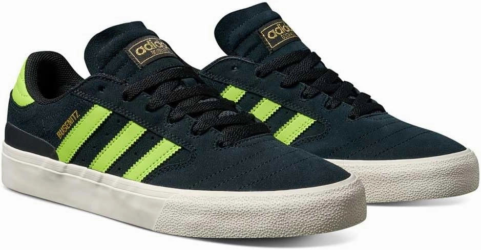 adidas Men's Busenitz Vulc Ii Shoes - Core Black/Solar Slime/Gold Metallic, 12.5