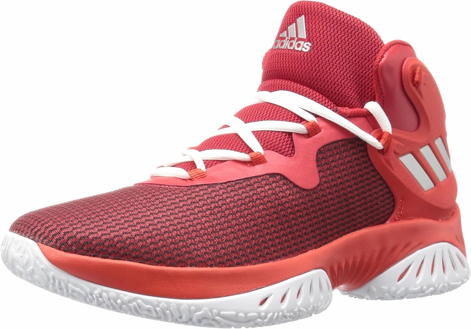 adidas Men's Shoes | Explosive Bounce Basketball, Scarlet/Metallic Silver/Core Red, (12 M US)
