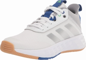 adidas Originals Flex Basketball Shoe, White/Silver Metallic/Team Royal Blue, 12.5 US Unisex Little Kid
