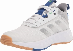adidas Originals Flex Basketball Shoe, White/Silver Metallic/Team Royal Blue, 12 US Unisex Little Kid