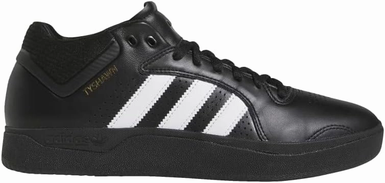 Adidas Tyshawn Shoes - Core Black/White/Gold Metallic - 7.5