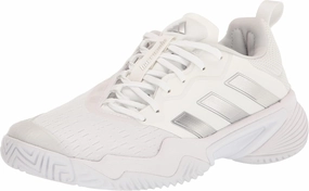 adidas Women's Barricade Sneaker, White/Silver Metallic/Grey One, 9