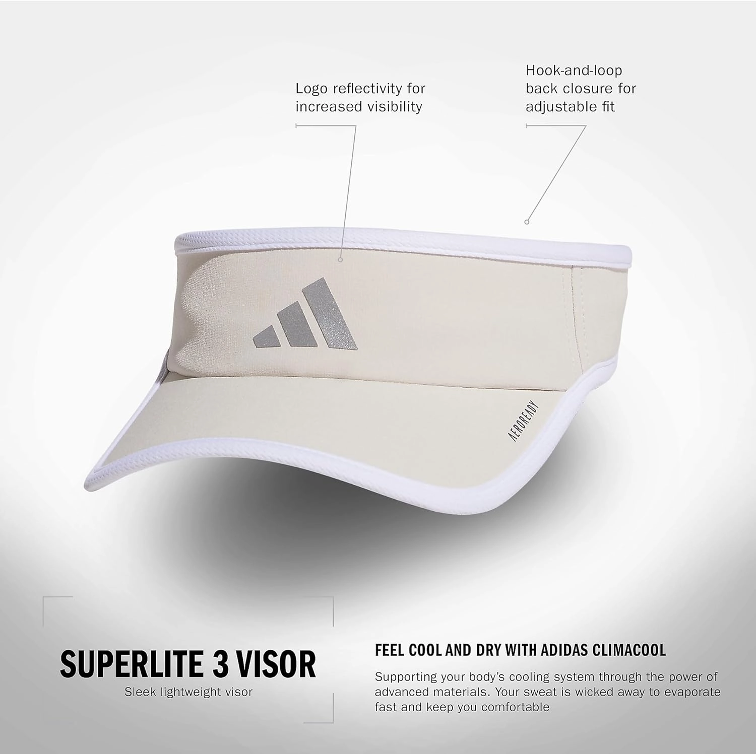 adidas Women's Superlite Visor, Sun Visor Hat for Women, Sport Performance, Outdoor Activities