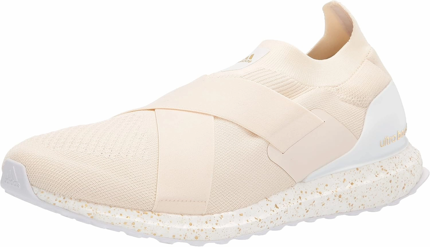 adidas Women's Ultraboost 5.0 DNA Running Shoe, Wonder White/Gold Metallic/White, 5