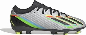 adidas X SPEEDPORTAL.3 FG J (Silver Metallic/Core Black/Solar Yellow, US Footwear Size System, Little Kid, Numeric, Medium, 2.5)