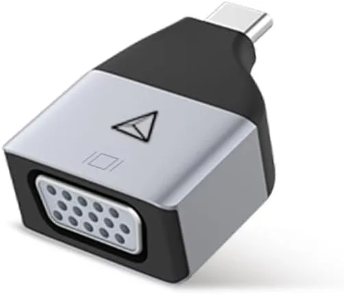 adonit Nest USB-C to VGA Adapter, Supports VGA Resolution up to 1920 x 1200 @ 60Hz, Grey